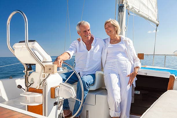 Happy retired couple enjoying life